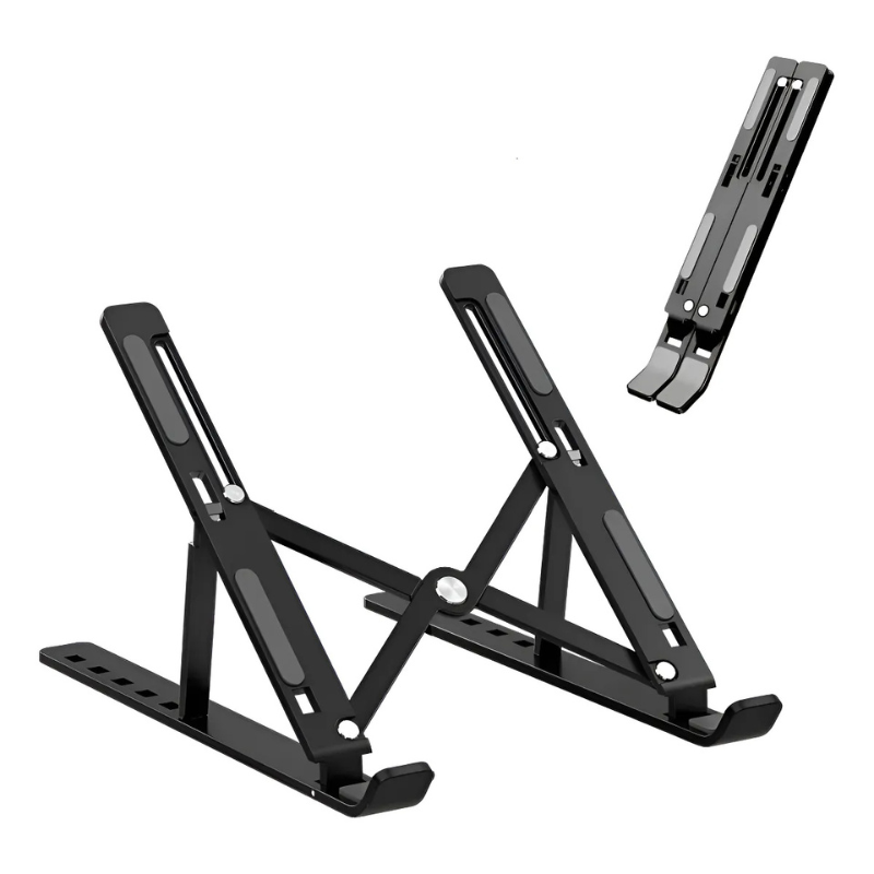 Suporte De Notebook Articulado De Metal Dobrável Ergonômico Cor:preto