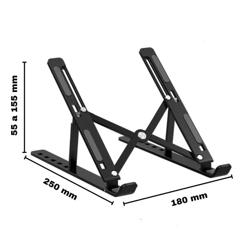 Imagem 2 de 5 do produto Suporte De Notebook Articulado De Metal Dobrável Ergonômico Cor:preto