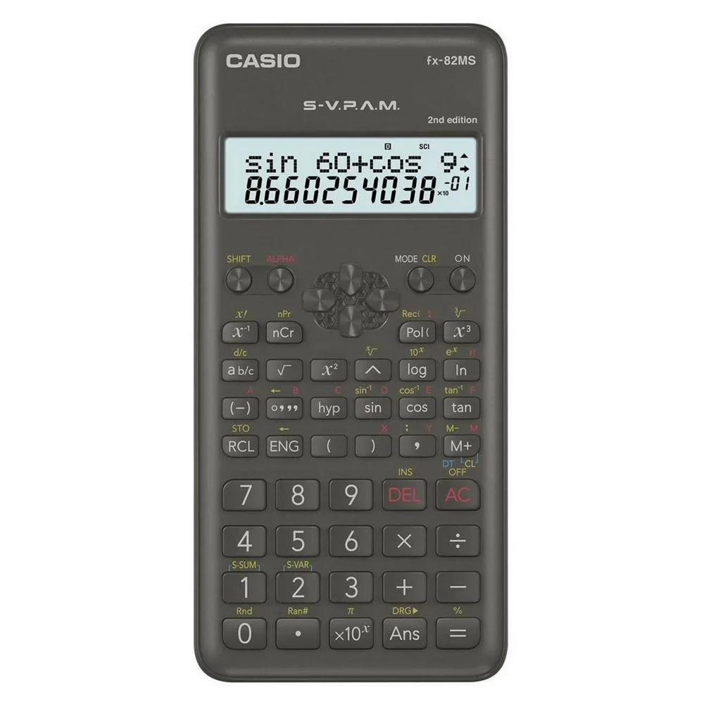 Calculadora Científica Casio Fx-82ms 240 Funções Visor 2 Linhas 10 Dígitos S-vpam 2ª Edição - Fx-82ms-2-w4-dh