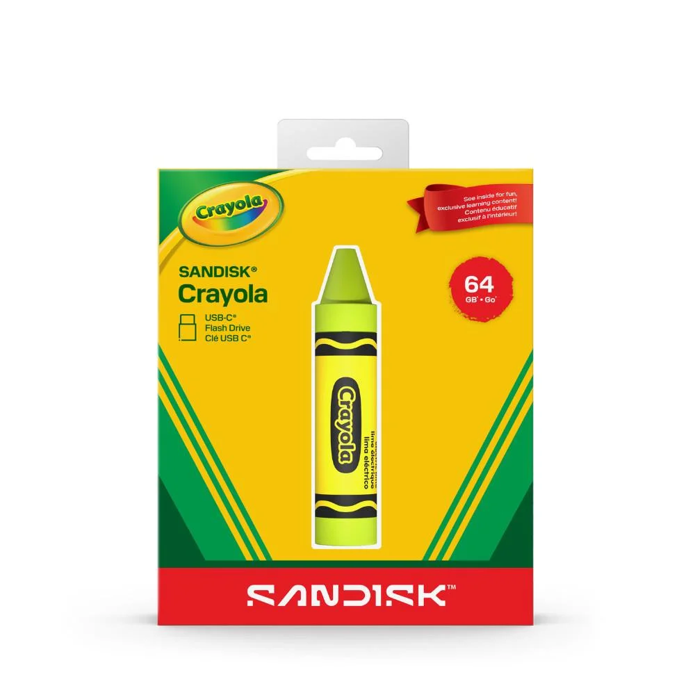 Imagem 3 de 3 do produto Pen Drive 64gb Usb-c 3.2 Sandisk Crayola Electric Lime, Sdczic-064g-g46l