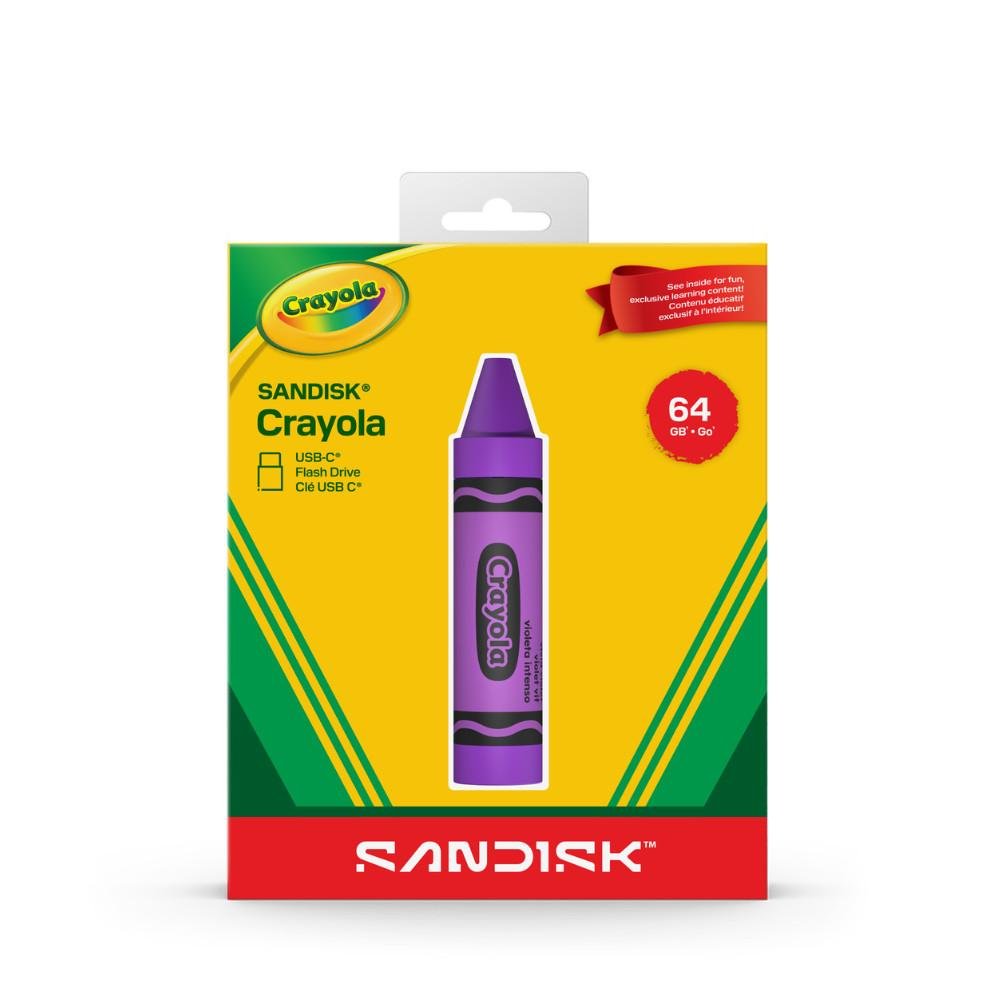 Pen Drive 64gb Usb-c 3.2 Sandisk Crayola Vivid Violet, Sdczic-064g-g46v