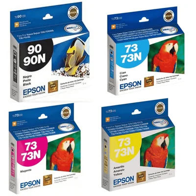 Cartucho Tinta Epson T090 90n 73n Kit 4 Cores C92 Cx-5600