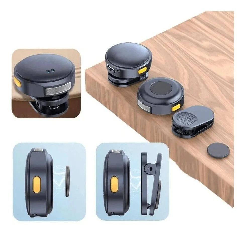 Imagem 3 de 5 do produto Microfone Lapela Sem Fio Magnético Android E Ios Duplo Ante Ruído