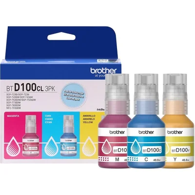 Kit Refil De Tinta Ciano, Magenta, Amarelo (3 Refis), Btd1003pk, Brother