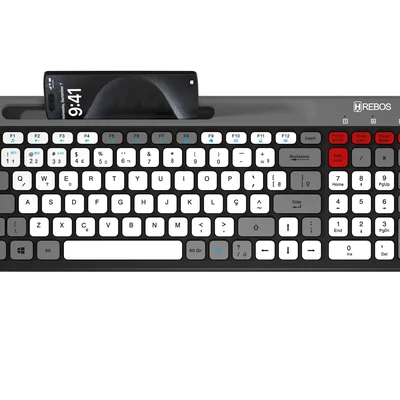 Teclado Wireless Recarregável Hrebos If-259 Shadowtype