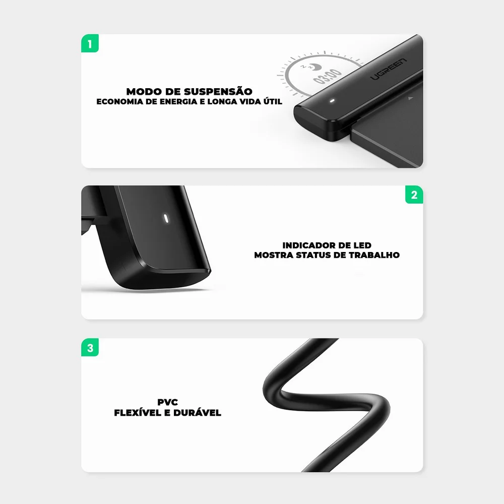 Imagem 2 de 5 do produto Ugreen Cabo Adaptador Sata Ssd E Hdd Para Usb C 3.1 50cm