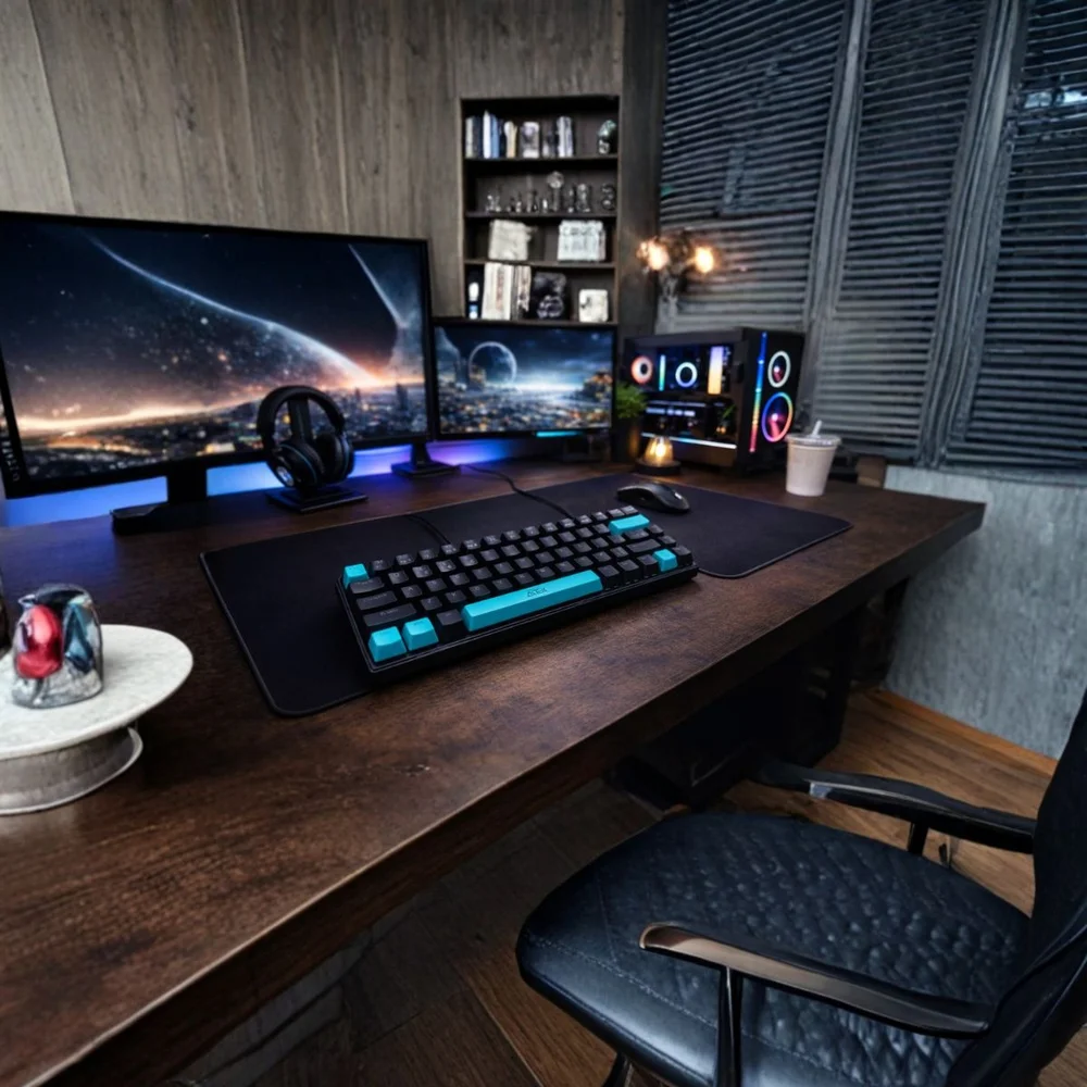Imagem 4 de 5 do produto Teclado Mecânico Gamer RGB 60% Layout Abnt2 Compacto Com 68 Teclas Para PC E Notebook