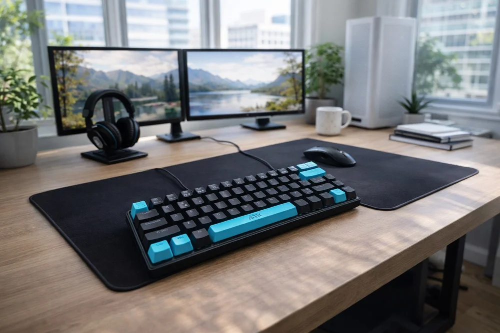 Imagem 5 de 5 do produto Teclado Mecânico Gamer RGB 60% Layout Abnt2 Compacto Com 68 Teclas Para PC E Notebook