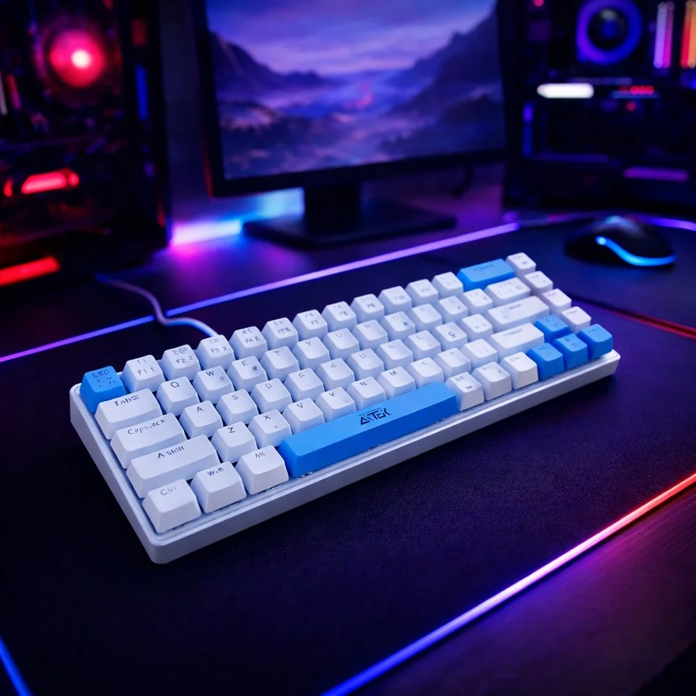 Imagem 5 de 5 do produto Teclado Mecânico Gamer RGB 60% Layout Abnt2 Compacto Com 68 Teclas Para PC E Notebook Melhore Sua Performance Nos Jogos