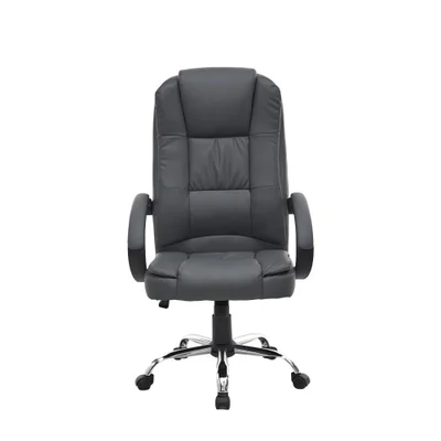 Cadeira De Escritório Presidente Fox Racer Base Cromada Com Rodinha Cinza Ut-c300