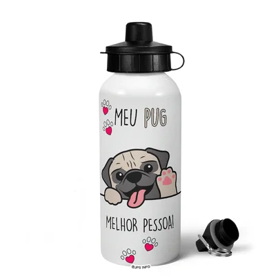 Garrafa Squeeze Mq - Meu Pug, Melhor Pessoa!
