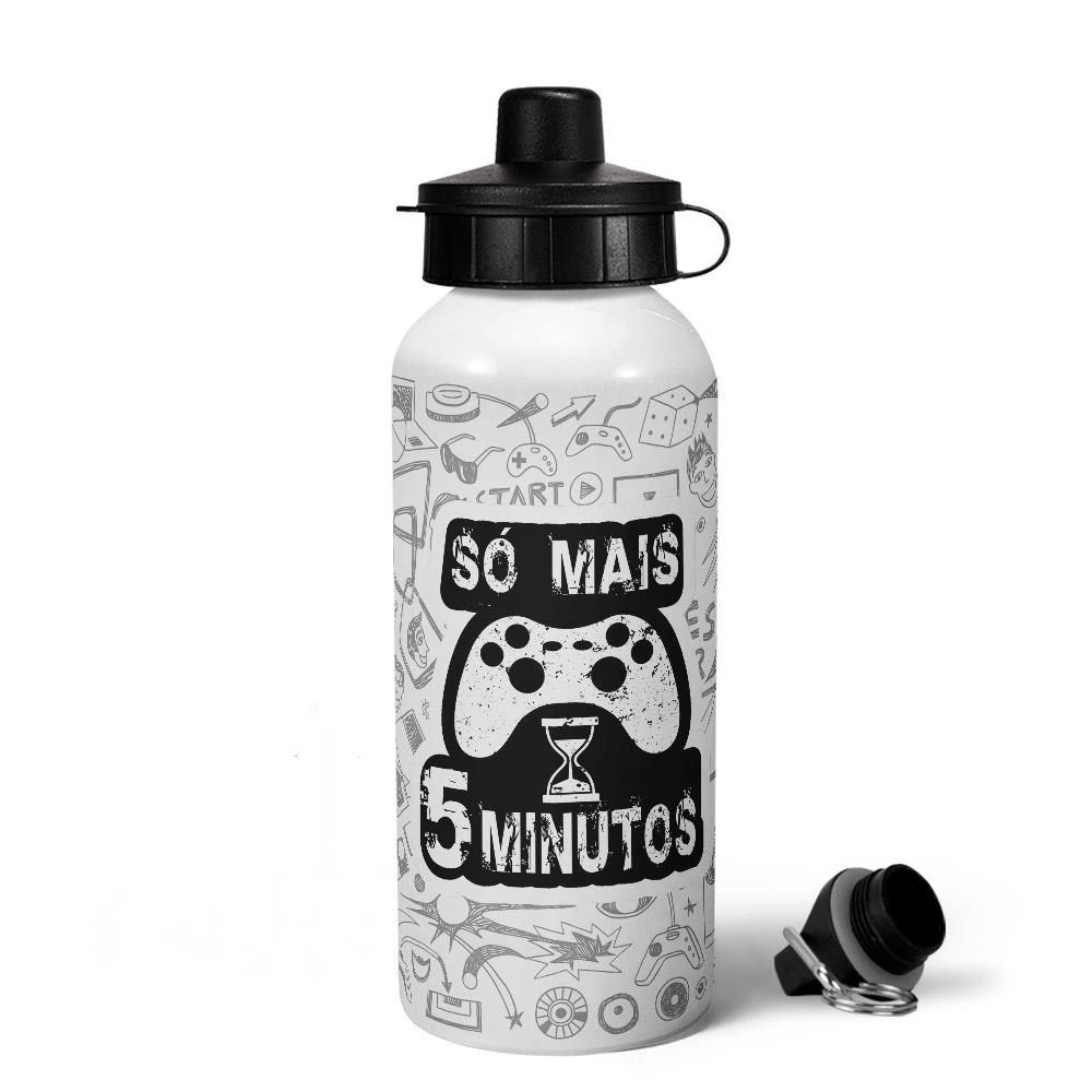 Garrafa Squeeze Mq Gamer - Só Mais 5 Minutos