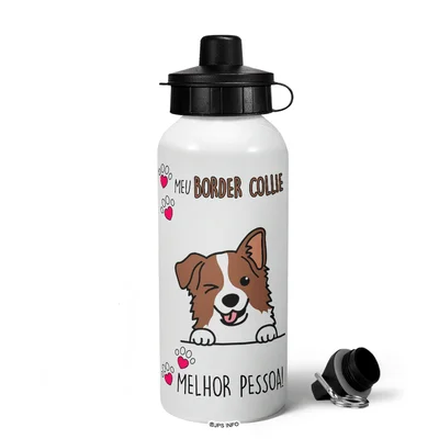 Garrafa Squeeze Mq - Meu Border Collie, Melhor Pessoa! M2