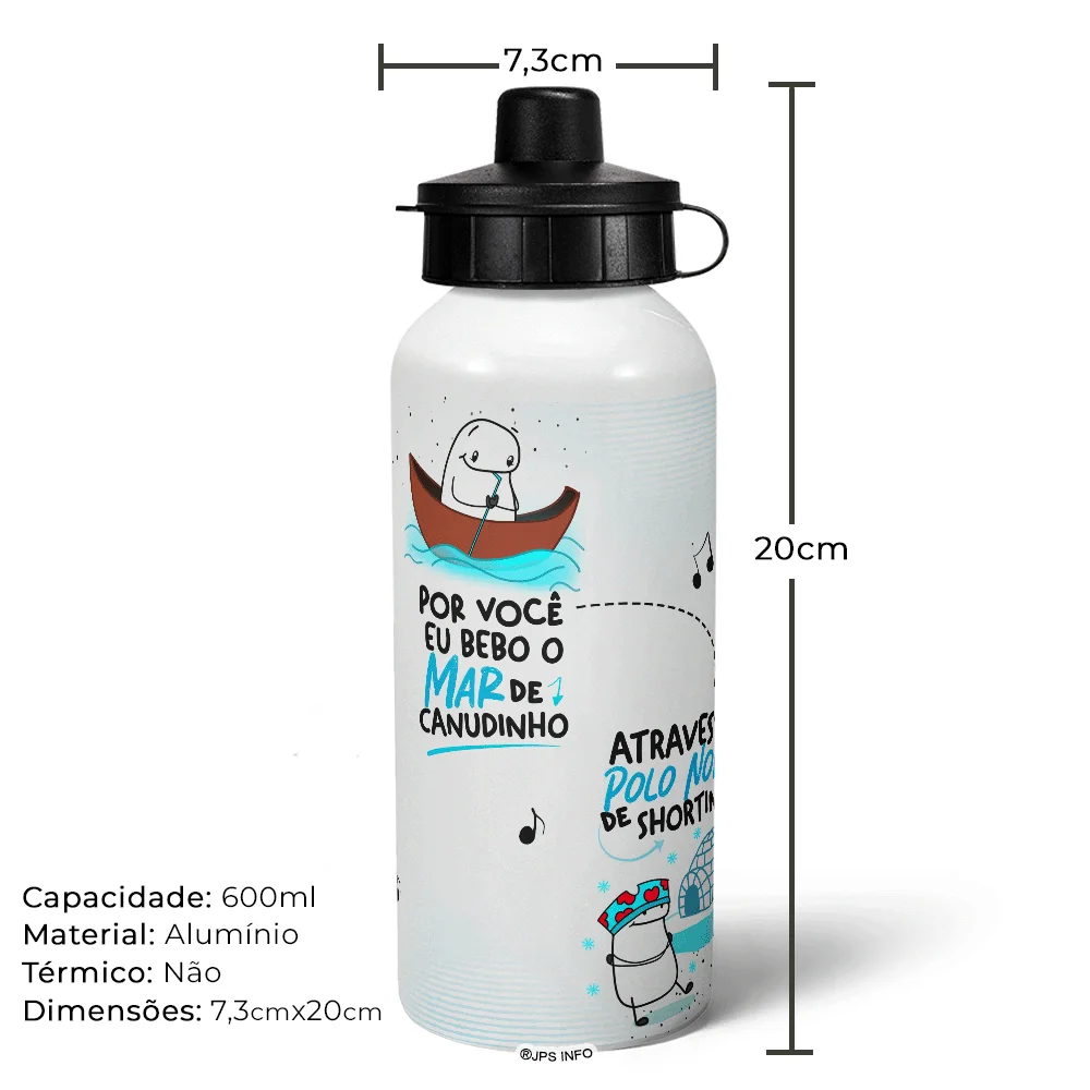 Imagem 2 de 5 do produto Garrafa Squeeze Mq Flork Namorados - Faço De Tudo