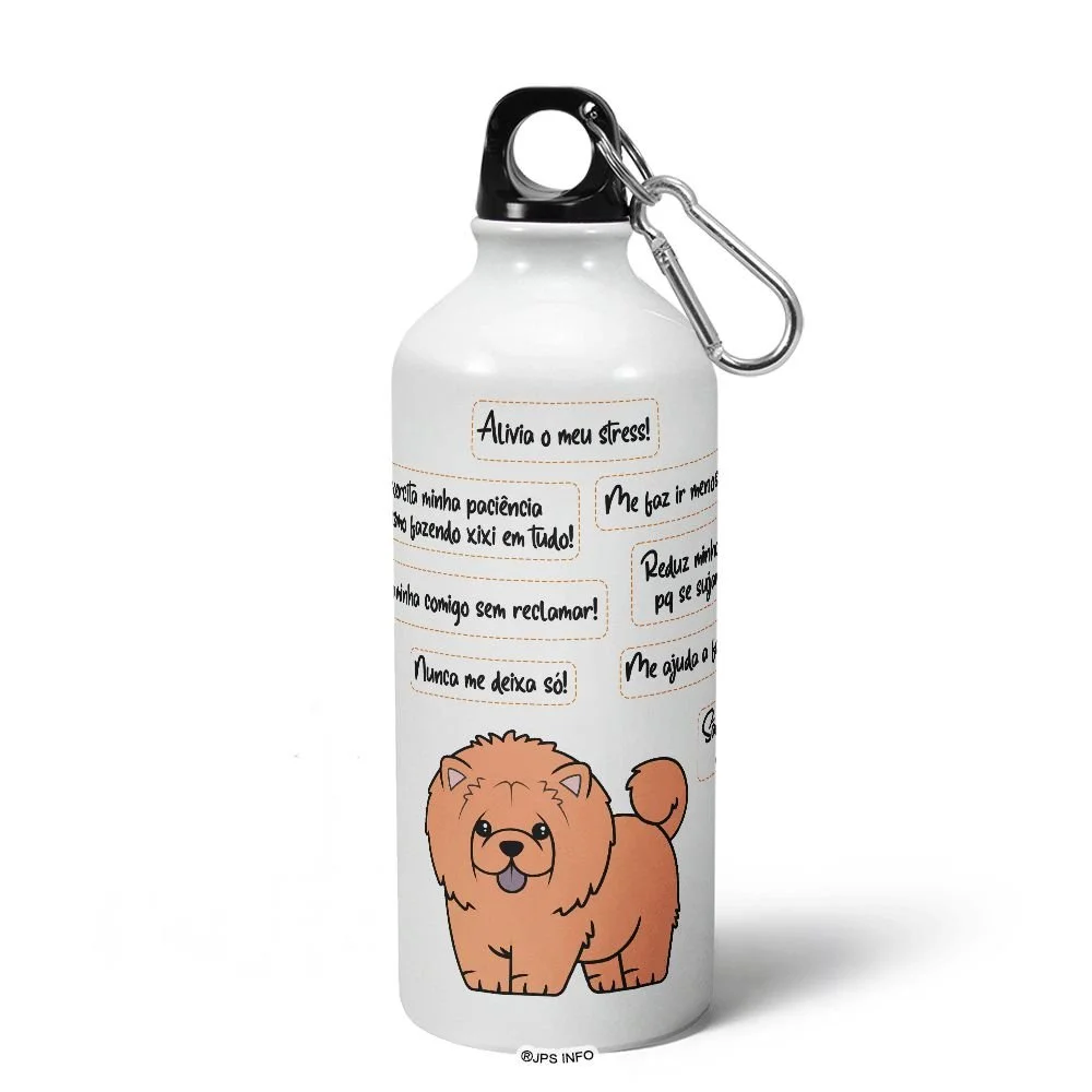 Imagem 2 de 5 do produto Garrafa Squeeze Mq - Meu Chow Chow, Melhor Pessoa!