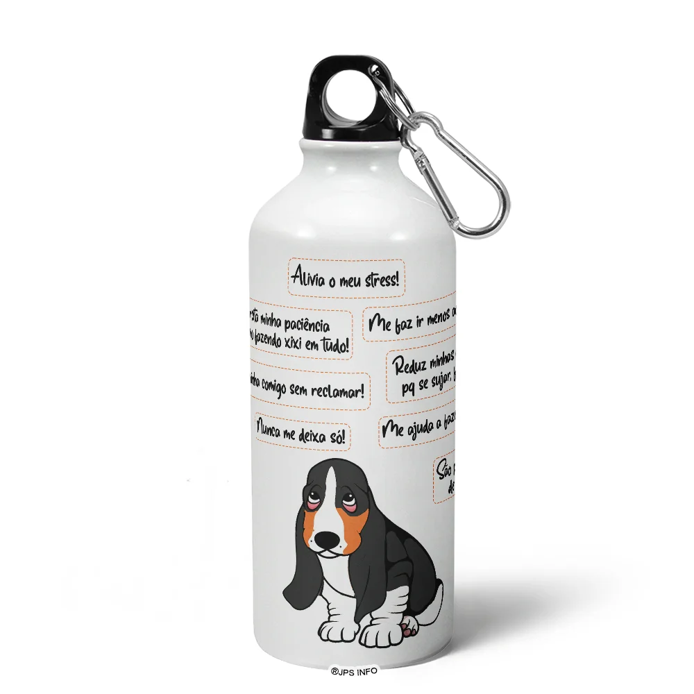 Imagem 5 de 5 do produto Garrafa Squeeze Mq Dog - Meu Basset Hound, Melhor Pessoa! M2