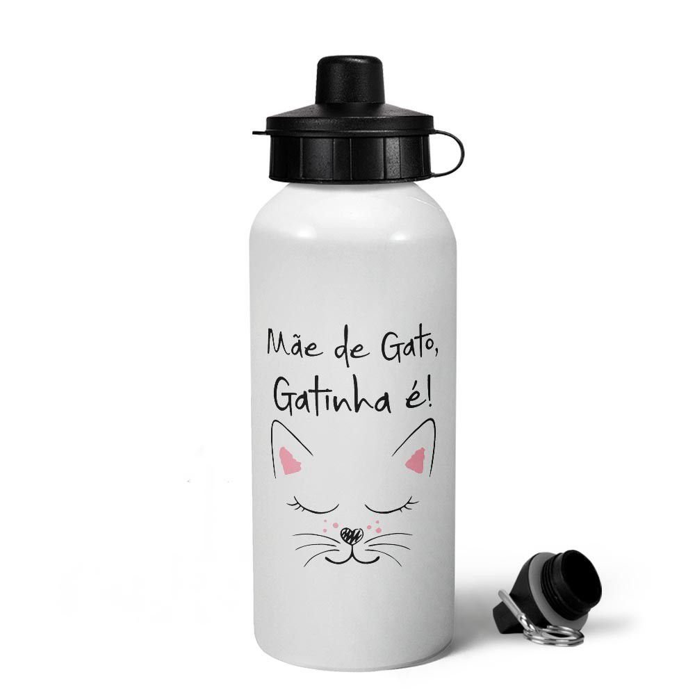 Garrafa Squeeze Mq - Mãe De Gato, Gatinha É!