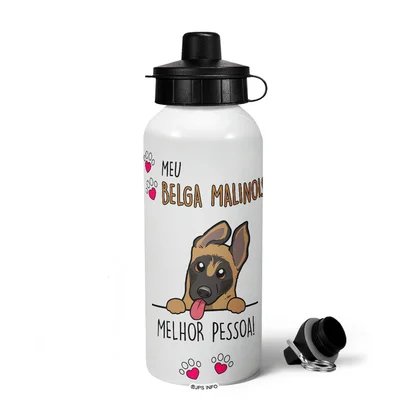 Garrafa Squeeze Mq - Meu Belga Malinois, Melhor Pessoa!