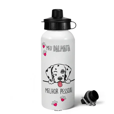 Garrafa Squeeze Mq Dog - Meu Dalmata, Melhor Pessoa!