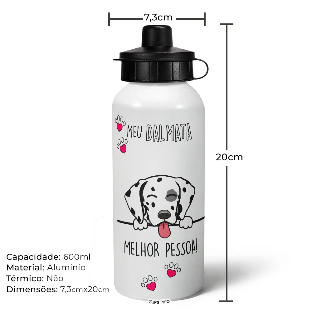 Imagem 4 de 5 do produto Garrafa Squeeze Mq Dog - Meu Dalmata, Melhor Pessoa!