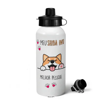 Garrafa Squeeze Mq - Meu Shiba Inu, Melhor Pessoa!