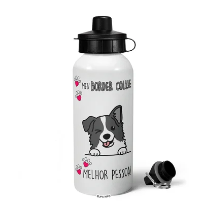 Garrafa Squeeze Mq Dog - Meu Border Collie, Melhor Pessoa!