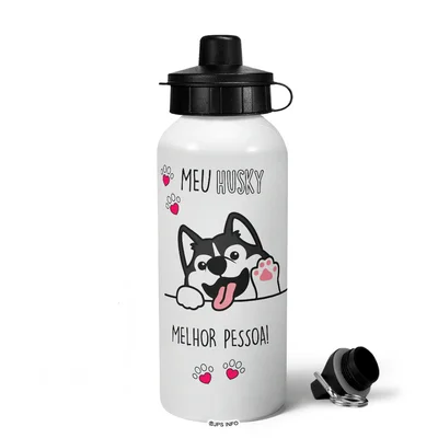 Garrafa Squeeze Mq - Meu Husky, Melhor Pessoa!