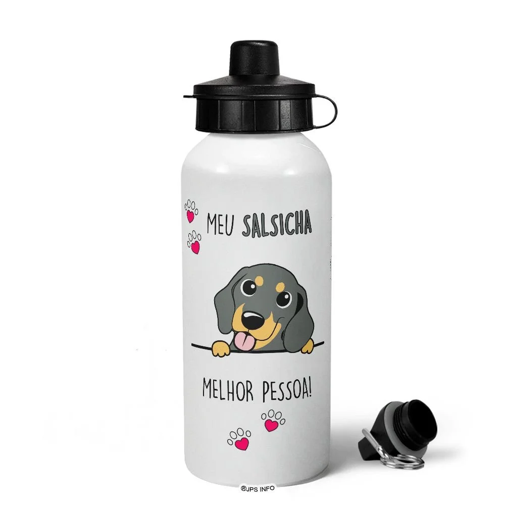 Imagem 2 de 5 do produto Garrafa Squeeze Mq - Meu Salsicha, Melhor Pessoa!