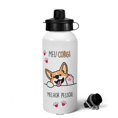 Garrafa Squeeze Mq - Meu Corgi, Melhor Pessoa!