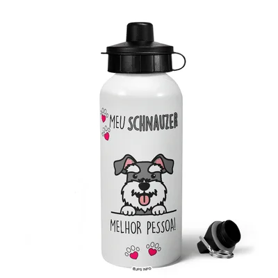 Garrafa Squeeze Mq - Meu Schnauzer, Melhor Pessoa!