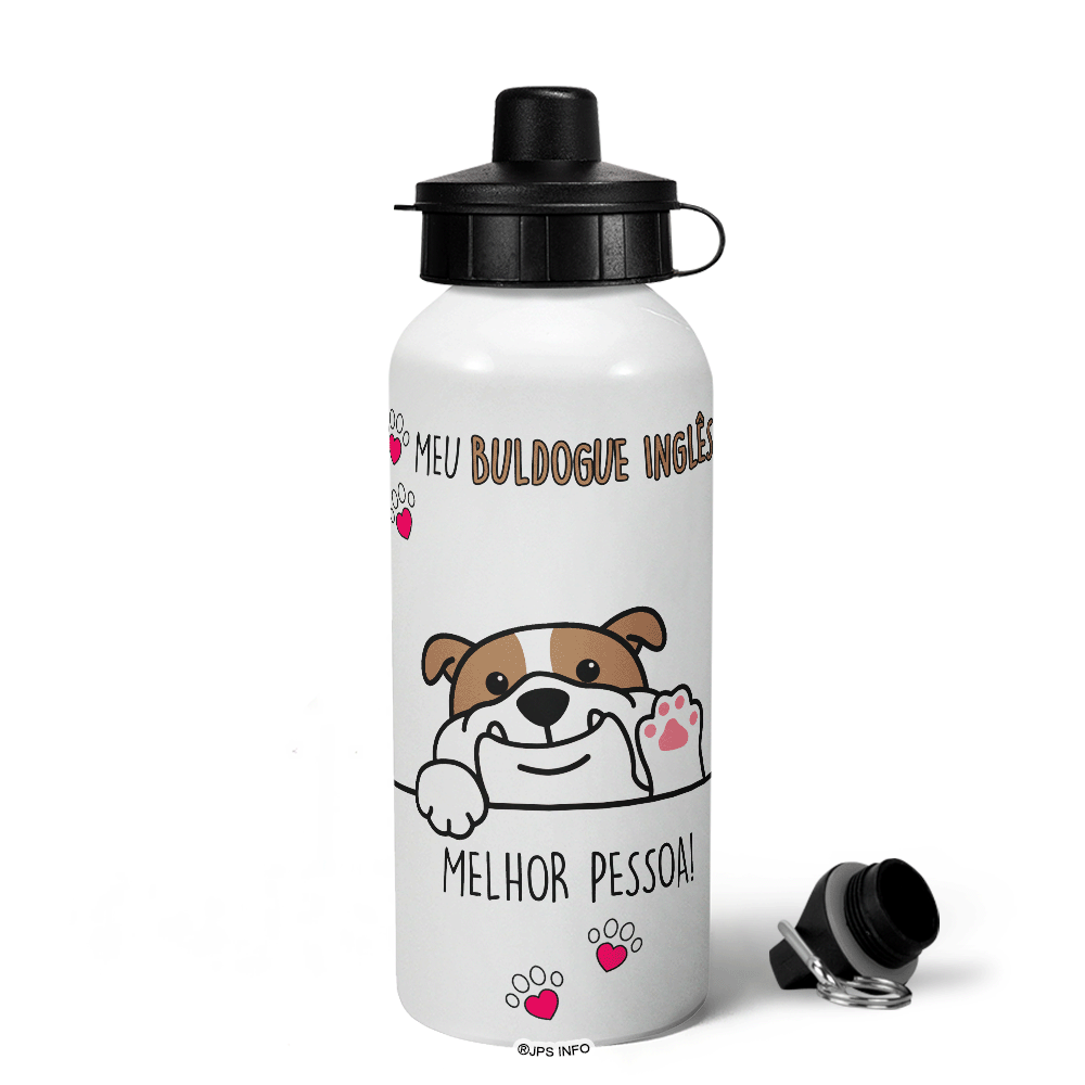 Garrafa Squeeze Mq - Meu Buldogue Inglês, Melhor Pessoa!