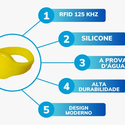 Pulseira Rfid 125 Khz Silicone P Amarelo - 100 Unidades — foto 3