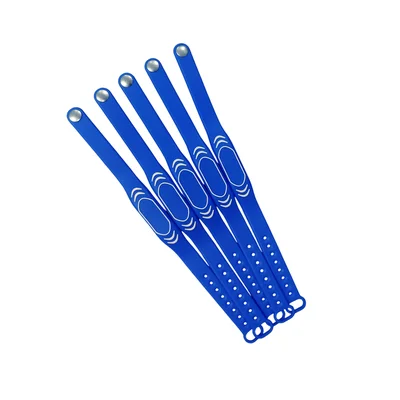 Pulseira Rfid 125 Khz Silicone Slim Azul - 100 Unidades