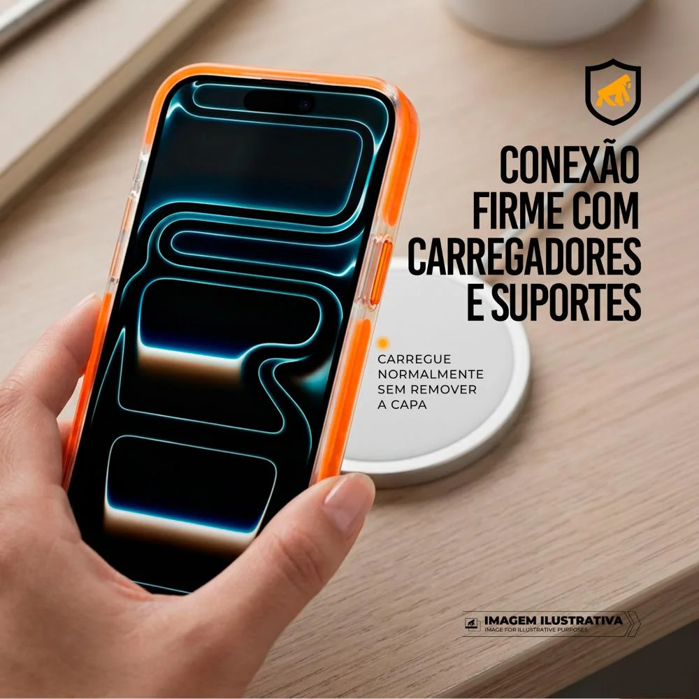Imagem 3 de 5 do produto Capa Para Iphone 17 Pro - Akroma Magsafe - Laranja - Gshield
