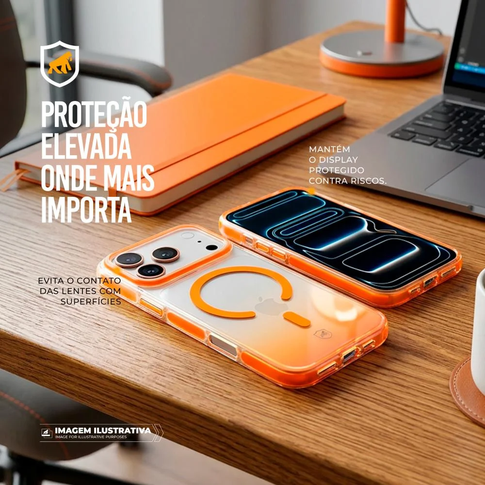 Imagem 4 de 5 do produto Capa Para Iphone 17 Pro - Akroma Magsafe - Laranja - Gshield