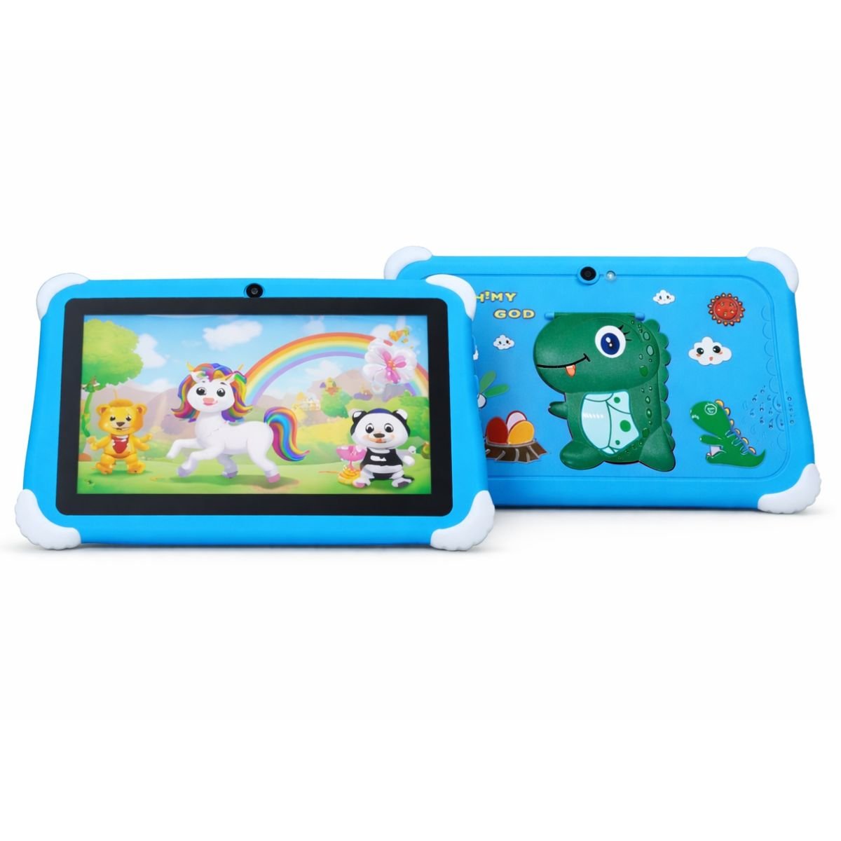 Tablet Infantil 7" Android 13 4gb Ram 64gb Com Capa Protetora Dinossauro Eva Resistente Educativo