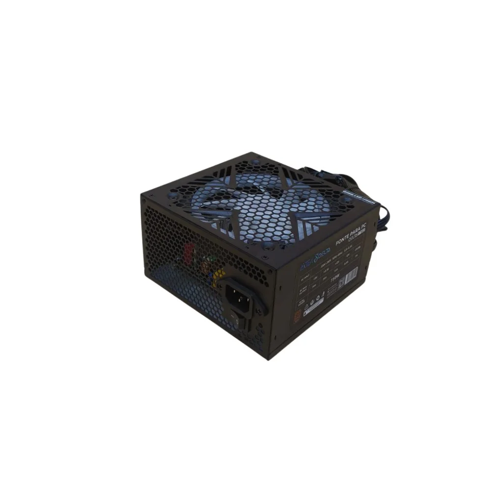 Fonte Gamer 750w Reais 80 Plus Bronze Pfc Ativo E Ventoinha RGB Bivolt Fonte Gamer 750w Reais 80 Plus Bronze Pfc Ativo E Ventoinha RGB Bivolt