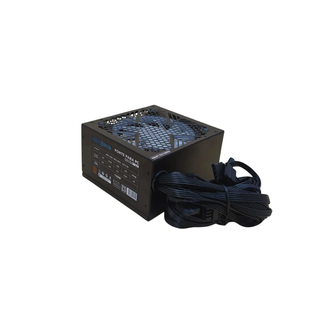 Fonte Gamer 750w Reais 80 Plus Bronze Pfc Ativo E Ventoinha RGB Bivolt Fonte Gamer 750w Reais 80 Plus Bronze Pfc Ativo E Ventoinha RGB Bivolt