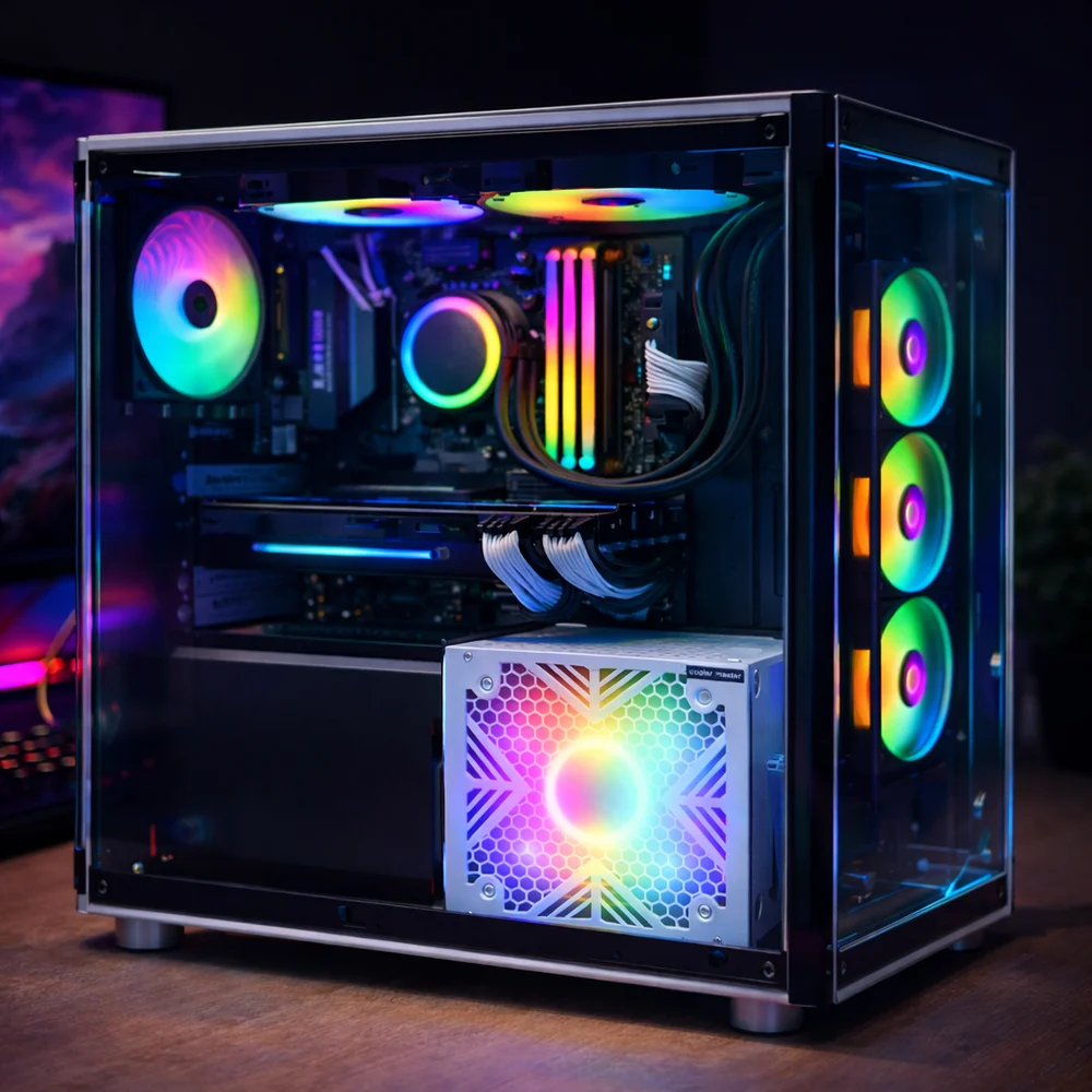 Fonte Gamer 750w Reais 80 Plus Bronze Pfc Ativo E Ventoinha RGB Bivolt