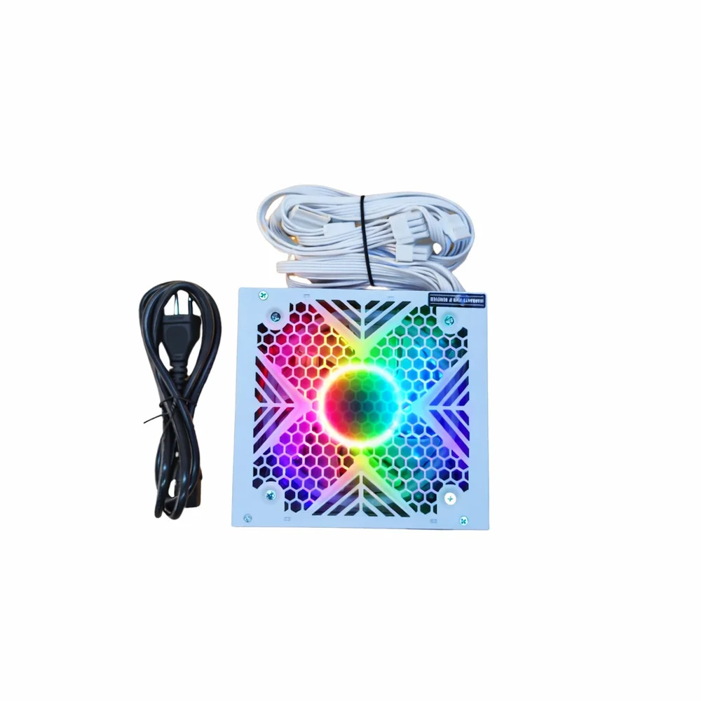 Fonte Gamer RGB 550w Reais 80 Plus Bronze Com Pfc Ativo E Ventoinha RGB Bivolt