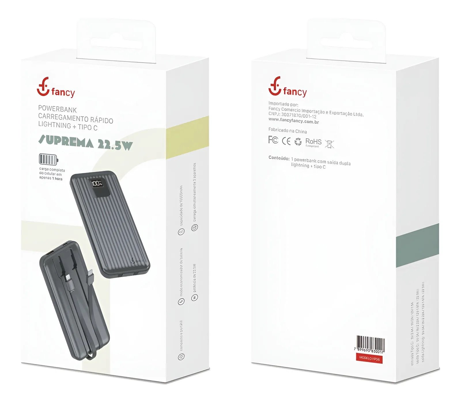 Carregador Portátil Powerbank 10000mah PREMIUM Fancy