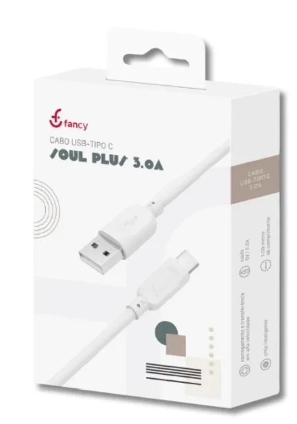 Imagem 1 de 4 do produto Cabo USB para Tipo C 3.0A 1m Soul Plus Fancy