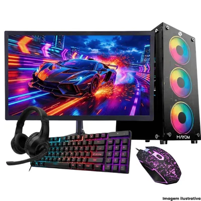Computador Pc Gamer i7 3ª 16gb Ram 256gb Nvme GT 730 Gabinete com fans Rgb - Preto