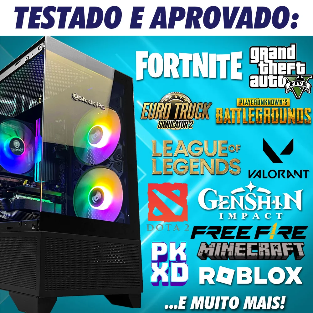 PC Gamer Completo Orbis Studiopc Intel Core i5, 8GB Ram, SSD 240GB, Fonte 500w, Monitor LED, Fone Headset, Teclado, Mouse E Mousepad Gamer - 9727993 - view 3
