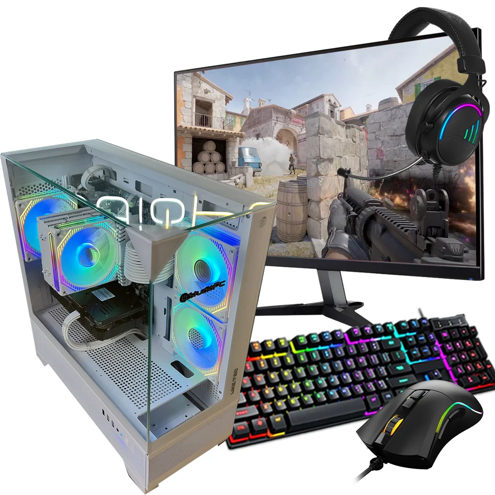 PC Gamer Balão.info Haven Wh Completo, Branco, Ryzen 5 5500, 16gb Ram, SSD 512gb, Placa De Vídeo Rx 6600 8GB, 500w 80 Plus, 3 Fans RGB - 6781416