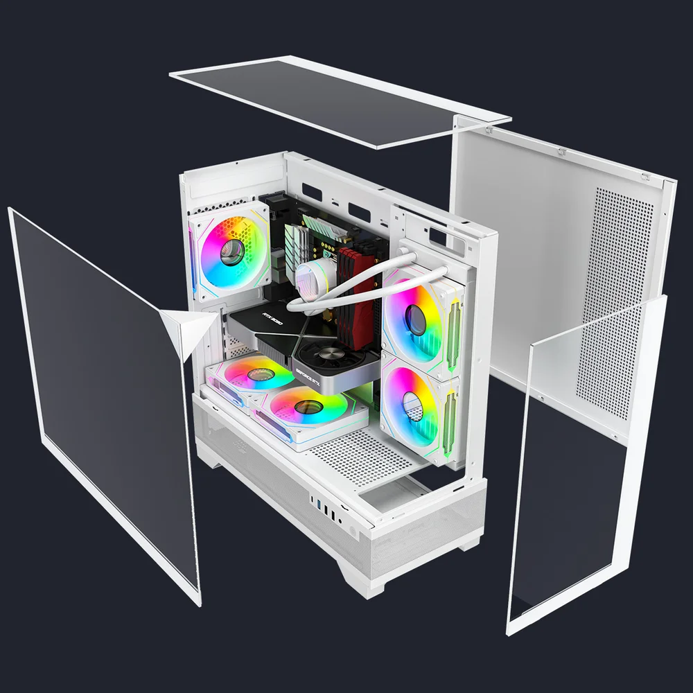 PC Gamer Studiopc Haven Wh Completo, Branco, Ryzen 5 5500, 16gb Ram, SSD 512gb, Placa De Vídeo Rx 6600 8GB, 500w 80 Plus, 3 Fans RGB - 6781416 - view 2