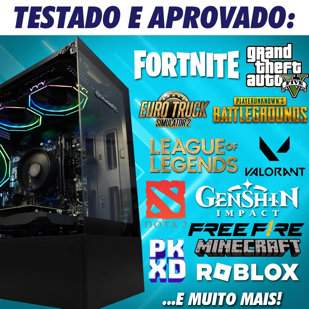 PC Gamer Studiopc Ryzen 5 4500, Placa De Video Rx 580 8GB, 8GB Ddr4, SSD 240GB, 500w - 9665317 - view 3