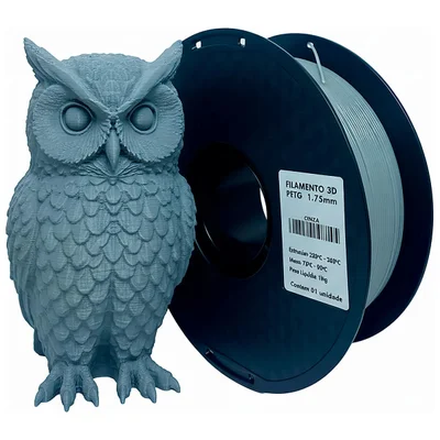Filamento De Impressora 3d Petg Cinza 1.75mm 1kg Alta Resistência Bom Acabamento Masterprint Filamento 3d