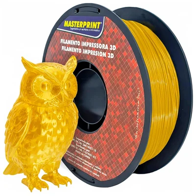 Filamento De Impressora 3d Petg Translúcido Amarelo 1.75mm 1kg Alta Resistência Bom Acabamento Masterprint Filamento 3d