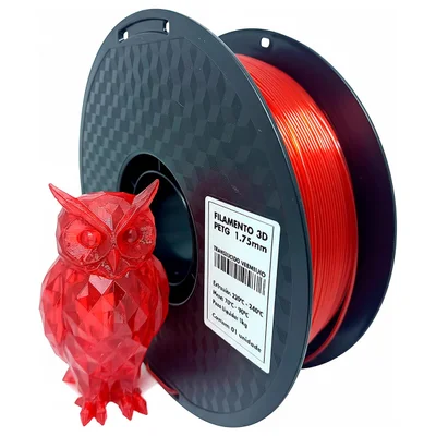 Filamento De Impressora 3d Petg Translúcido Vermelho 1.75mm 1kg Alta Resistência Bom Acabamento Masterprint Filamento 3d